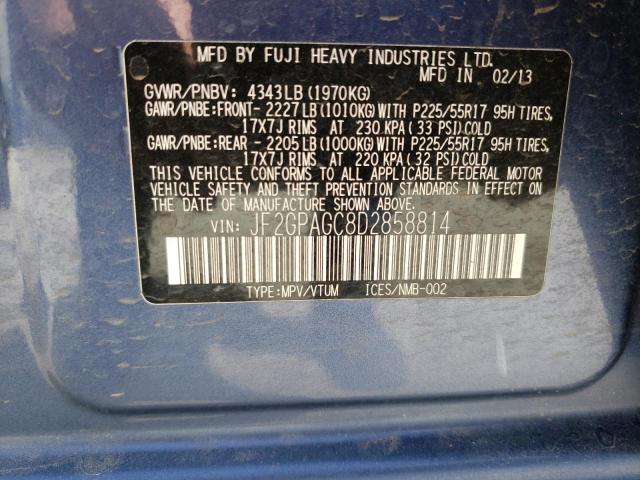 Photo 10 from auction – 2013 SUBARU XV CROSSTR with VIN JF2GPAGC8D2858814