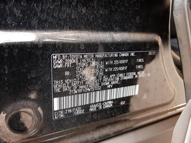 Photo 10 from auction – 2021 TOYOTA RAV4 XLE with VIN 2T3W1RFV2MW151552