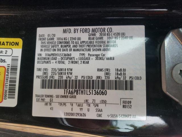 Photo 10 from auction – 2020 FORD MUSTANG with VIN 1FA6P8TH1L5136060