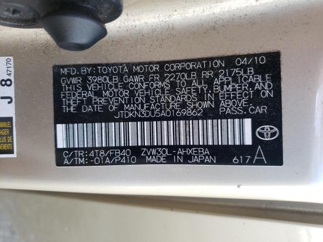Photo 10 from auction – 2010 TOYOTA PRIUS with VIN JTDKN3DU5A0169862