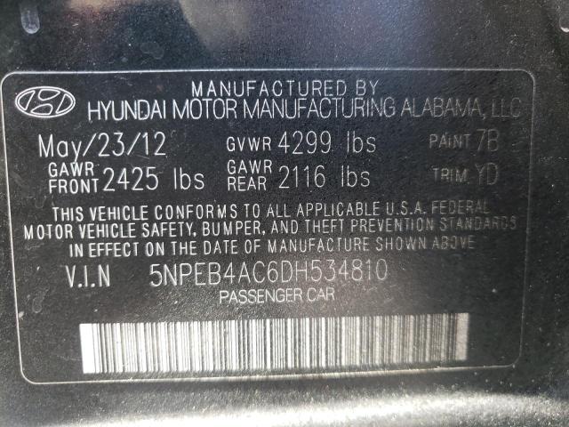 Photo 1 from auction – 2013 HYUNDAI SONATA GLS with VIN 5NPEB4AC6DH534810