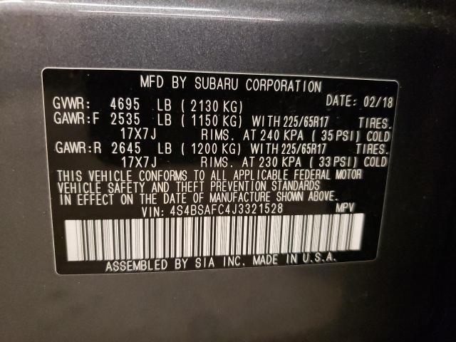 Photo 10 from auction – 2018 SUBARU OUTBACK 2. with VIN 4S4BSAFC4J3321528