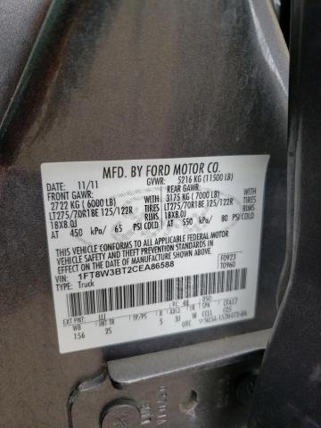 Photo 10 from auction – 2012 FORD F350 SUPER with VIN 1FT8W3BT2CEA86588