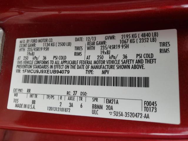 Photo 10 from auction – 2014 FORD ESCAPE TIT with VIN 1FMCU9J9XEUB94079