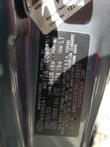Photo 10 from auction – 2004 HYUNDAI ACCENT GL with VIN KMHCG35C84U288955