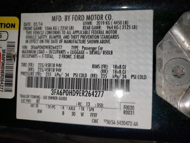 Photo 10 from auction – 2014 FORD FUSION SE with VIN 3FA6P0HD9ER264277