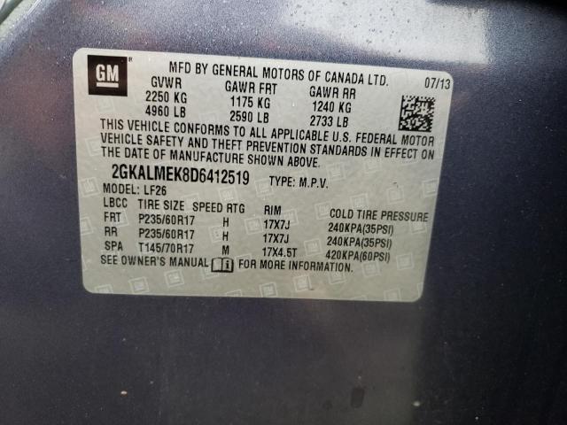 Photo 10 from auction – 2013 GMC TERRAIN SL with VIN 2GKALMEK8D6412519