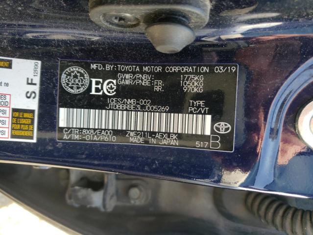 Photo 10 from auction – 2020 TOYOTA COROLLA LE with VIN JTDBBRBE3LJ005269