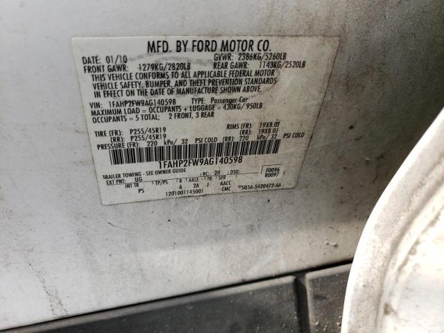Photo 10 from auction – 2010 FORD TAURUS LIM with VIN 1FAHP2FW9AG140598