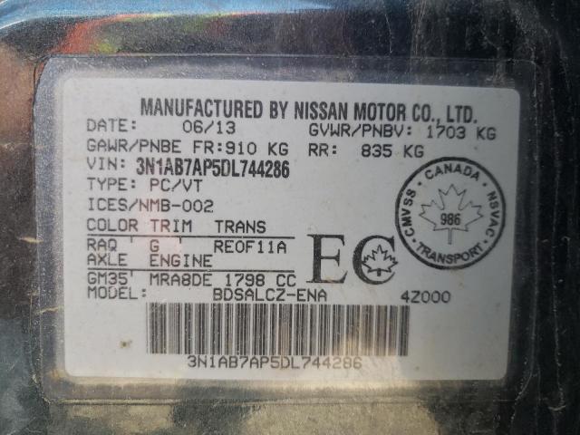 Photo 10 from auction – 2013 NISSAN SENTRA S with VIN 3N1AB7AP5DL744286