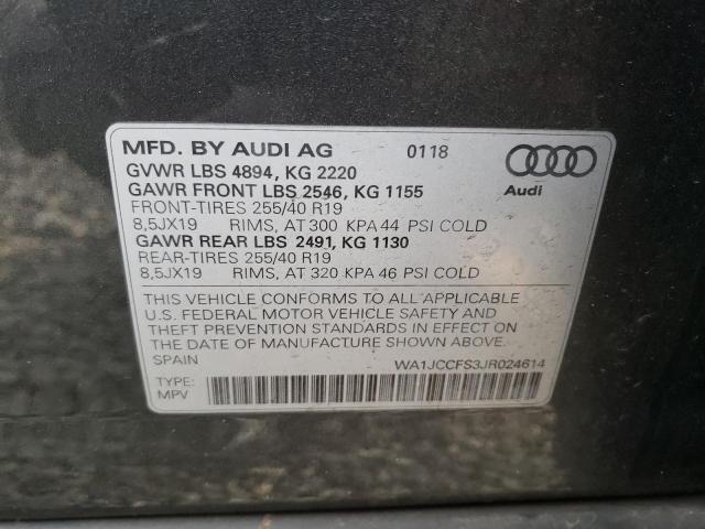Photo 10 from auction – 2018 AUDI Q3 PREMIUM with VIN WA1JCCFS3JR024614
