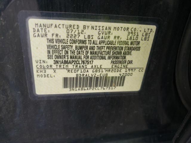 Photo 10 from auction – 2012 NISSAN SENTRA 2.0 with VIN 3N1AB6AP2CL767517