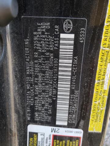 Photo 10 from auction – 2011 TOYOTA CAMRY BASE with VIN 4T1BF3EK4BU187690