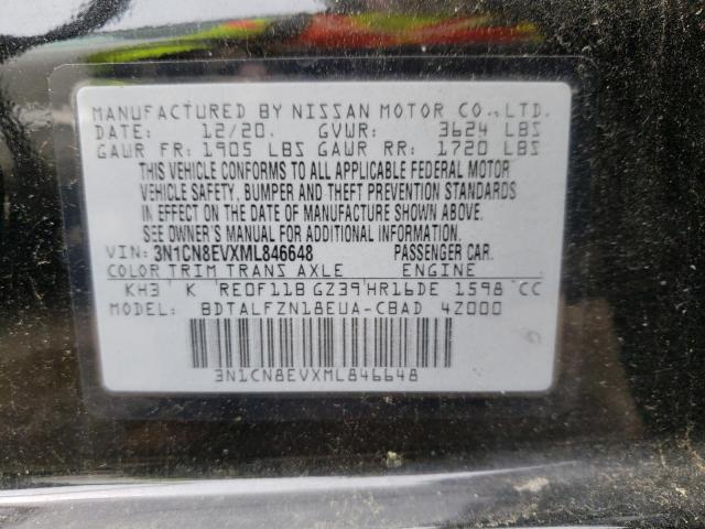 Photo 10 from auction – 2021 NISSAN VERSA SV with VIN 3N1CN8EVXML846648