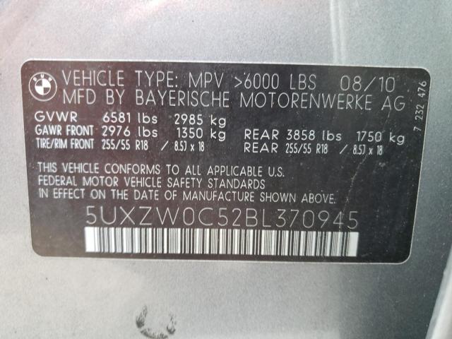 Photo 10 from auction – 2011 BMW X5 XDRIVE3 with VIN 5UXZW0C52BL370945