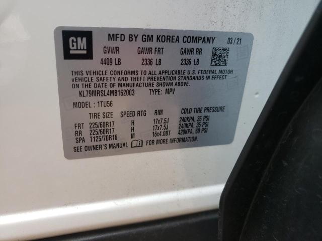 Photo 10 from auction – 2021 CHEVROLET TRAILBLAZE with VIN KL79MRSL4MB162003