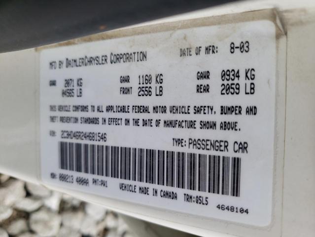 Photo 10 from auction – 2004 CHRYSLER CONCORDE L with VIN 2C3HD46R24H681546