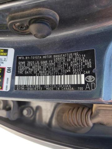 Photo 10 from auction – 2014 TOYOTA COROLLA L with VIN 2T1BURHEXEC111427