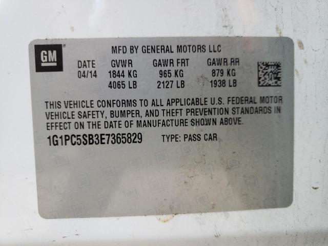 Photo 10 from auction – 2014 CHEVROLET CRUZE LT with VIN 1G1PC5SB3E7365829