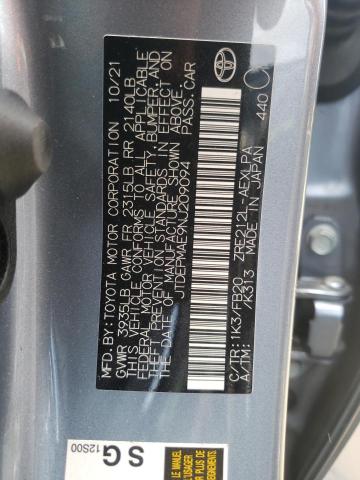 Photo 10 from auction – 2022 TOYOTA COROLLA LE with VIN JTDEPMAE9NJ209094