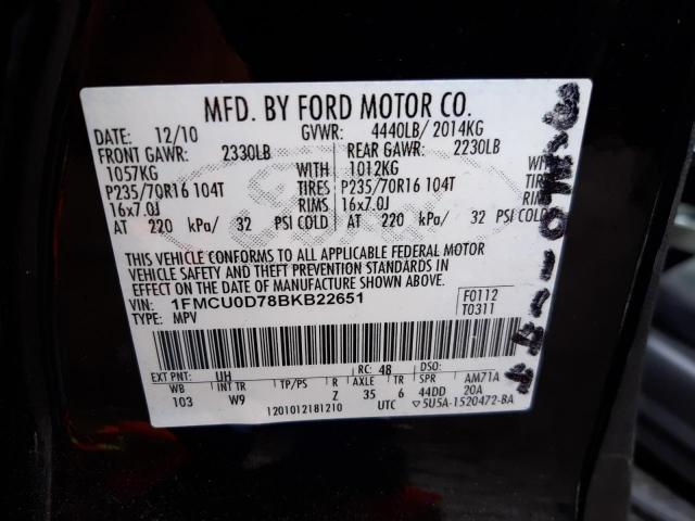 صورة رقم 10 من المزاد - 2011 FORD ESCAPE XLT مع VIN 1FMCU0D78BKB22651