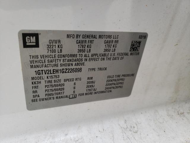 Photo 10 from auction – 2016 GMC SIERRA K15 with VIN 1GTV2LEH1GZ226098