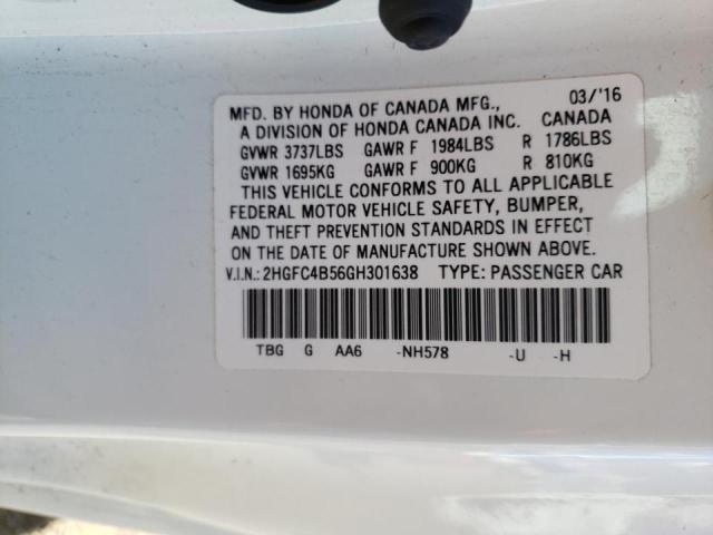 Photo 10 from auction – 2016 HONDA CIVIC LX with VIN 2HGFC4B56GH301638