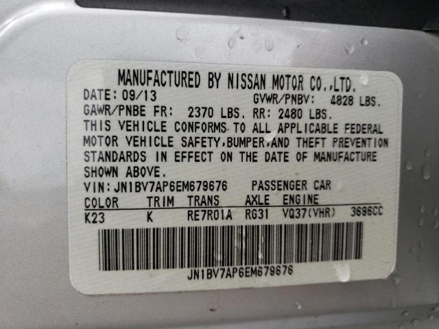 Photo 10 from auction – 2014 INFINITI Q50 BASE with VIN JN1BV7AP6EM679676