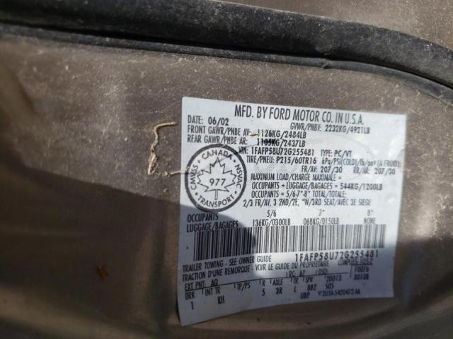 Photo 10 from auction – 2002 FORD TAURUS SE with VIN 1FAFP58U72G255481