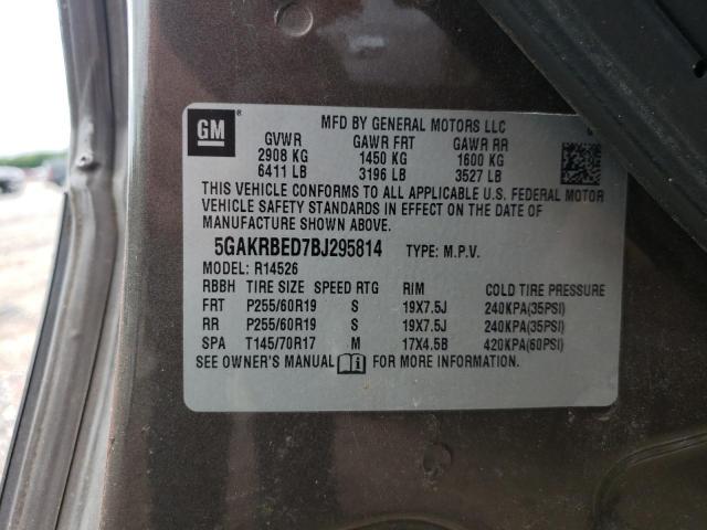 BUICK ENCLAVE CX 2011 with VIN 5GAKRBED7BJ295814 - Photo from auction