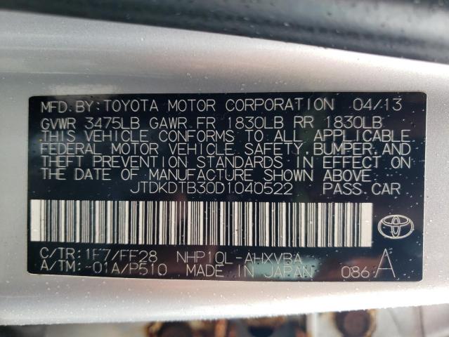Photo 10 from auction – 2013 TOYOTA PRIUS C with VIN JTDKDTB30D1040522