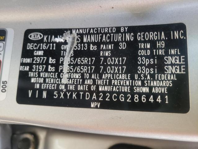 Photo 10 from auction – 2012 KIA SORENTO BA with VIN 5XYKTDA22CG286441