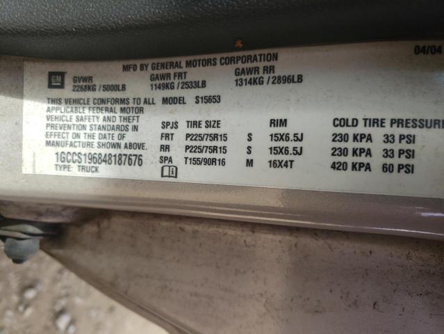 Photo 10 from auction – 2004 CHEVROLET COLORADO with VIN 1GCCS196848187676