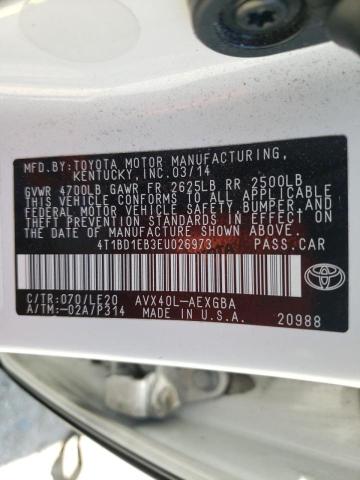 Photo 10 from auction – 2014 TOYOTA AVALON HYB with VIN 4T1BD1EB3EU026973