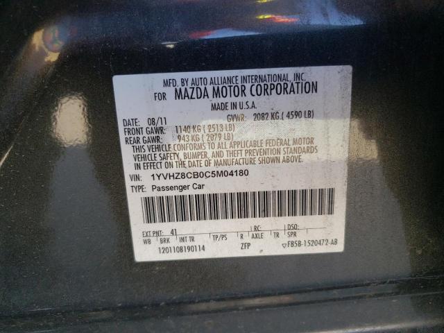 Photo 10 from auction – 2012 MAZDA 6 S with VIN 1YVHZ8CB0C5M04180