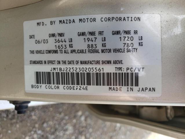 Photo 10 from auction – 2003 MAZDA PROTEGE DX with VIN JM1BJ225230205561