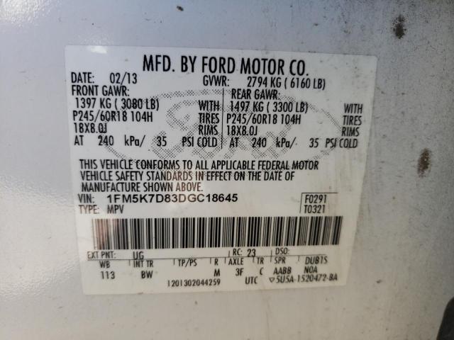 Photo 10 from auction – 2013 FORD EXPLORER X with VIN 1FM5K7D83DGC18645