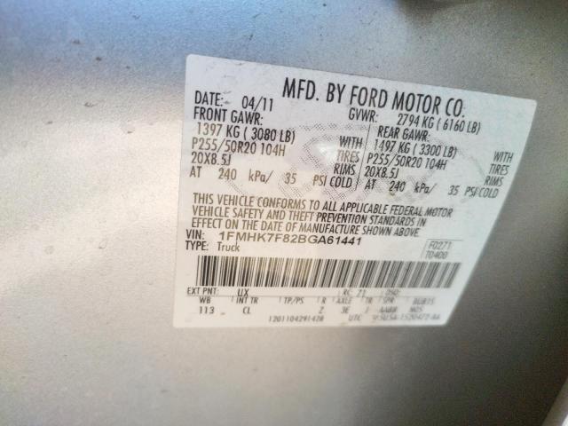 Photo 10 from auction – 2011 FORD EXPLORER L with VIN 1FMHK7F82BGA61441