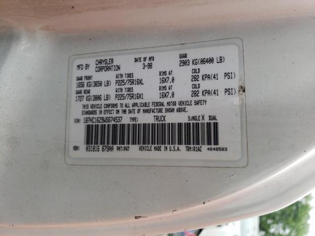 Photo 10 from auction – 1998 DODGE RAM 1500 with VIN 1B7HC16Z9WS674537