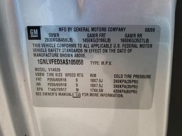 Photo 10 from auction – 2010 CHEVROLET TRAVERSE L with VIN 1GNLVFED3AS105058