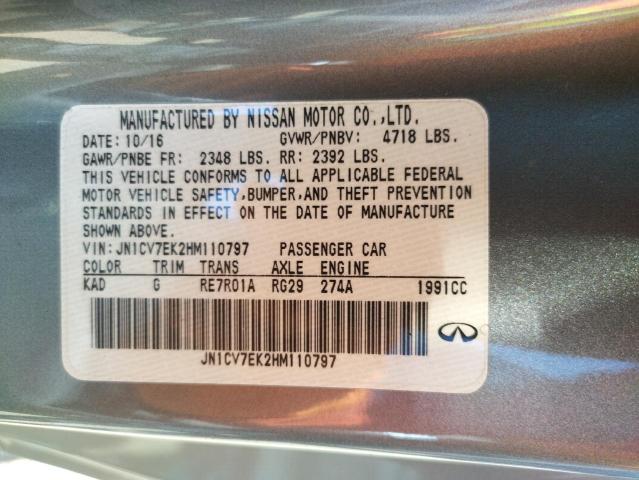 Photo 10 from auction – 2017 INFINITI Q60 BASE with VIN JN1CV7EK2HM110797