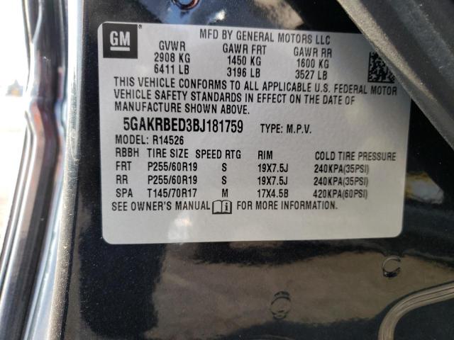 BUICK ENCLAVE CX 2011 with VIN 5GAKRBED3BJ181759 - Photo from auction