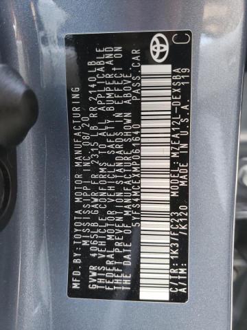 Photo 10 from auction – 2021 TOYOTA COROLLA SE with VIN 5YFS4MCEXMP061640