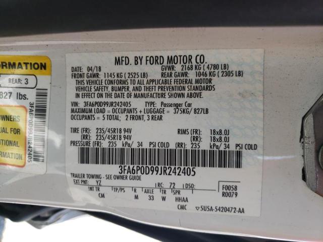 Photo 10 from auction – 2018 FORD FUSION TIT with VIN 3FA6P0D99JR242405
