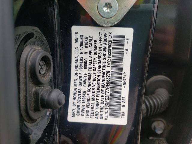 Photo 10 from auction – 2016 HONDA CIVIC EX with VIN 19XFC2F77GE068279
