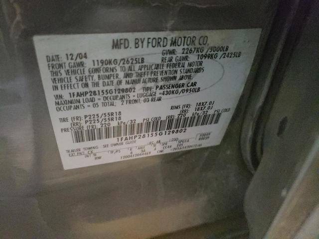 Photo 10 from auction – 2005 FORD FIVE HUNDR with VIN 1FAHP28155G129802
