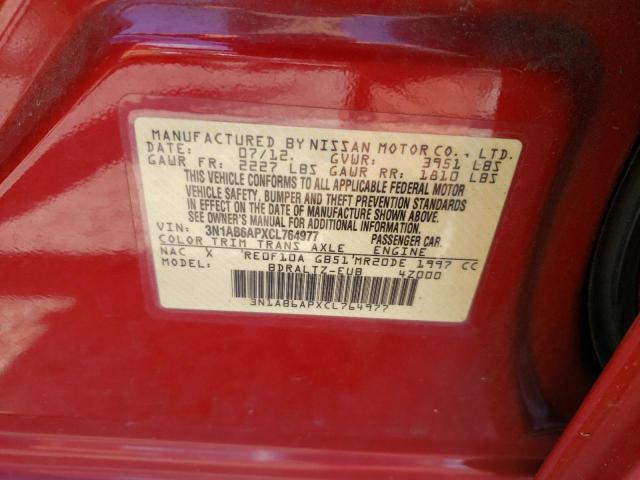 Photo 10 from auction – 2012 NISSAN SENTRA 2.0 with VIN 3N1AB6APXCL764977