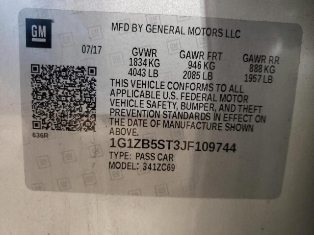 Photo 10 from auction – 2018 CHEVROLET MALIBU LS with VIN 1G1ZB5ST3JF109744