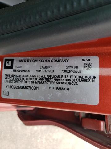 Photo 10 from auction – 2021 CHEVROLET SPARK LS with VIN KL8CB6SA8MC708901