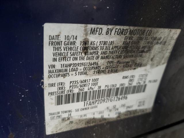 Photo 10 from auction – 2015 FORD TAURUS SE with VIN 1FAHP2D92FG126496